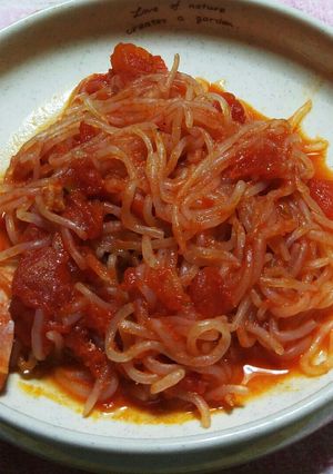 ダイエット白滝のトマトソ~スパスタ風。-レシピのメイン写真