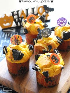 シフォンケーキ風✿かぼちゃカップケーキ-レシピのメイン写真