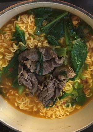 牛肉と小松菜で元気になる 辛ラーメン-レシピのメイン写真