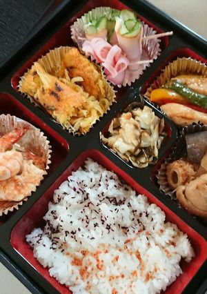 弁当おかずアレンジで、客用松花堂弁当-レシピのメイン写真