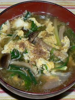 水菜とブナシメジのかき玉汁-レシピのメイン写真