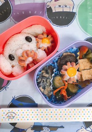 お花を持ったうさぎさん弁当-レシピのメイン写真