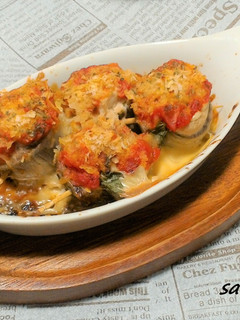 イワシのくるくる大葉チーズ!トマト焼き!-レシピのメイン写真