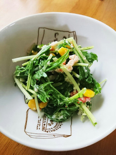 水菜とカニ缶のパパっとサラダ-レシピのメイン写真