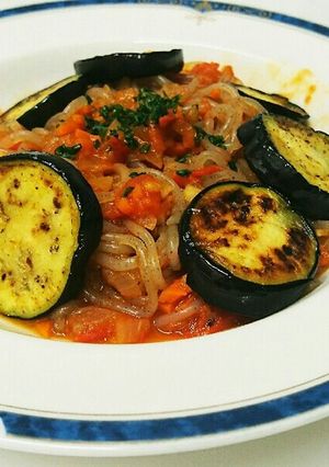 糖質カロリーオフ白滝トマトソースパスタ-レシピのメイン写真