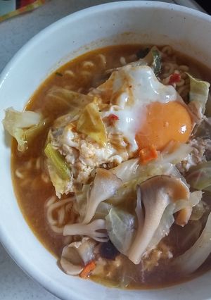 チーズと卵でマイルド辛ラーメン-レシピのメイン写真