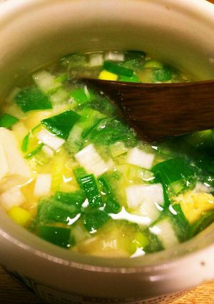 お豆腐と玉子とおネギのお味噌スープ-レシピのメイン写真