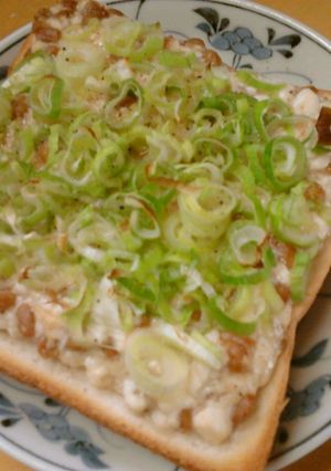 納豆豆腐のねぎトースト-レシピのメイン写真