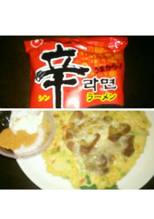 辛ラーメンでお好み焼き-レシピのメイン写真