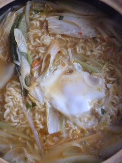蒸し鍋からの締めに辛ラーメン-レシピのメイン写真