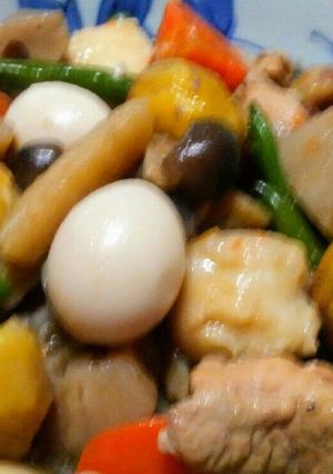 子供も喜ぶ❤彩り綺麗な秋の筑前煮(時短)-レシピのメイン写真