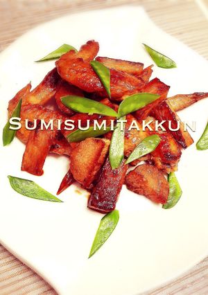簡単♪手羽先と長芋の甘酢照り焼き☆-レシピのメイン写真
