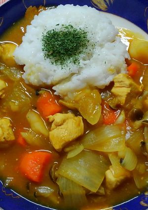 簡単夜食にも♬カレー風スープご飯 ♡*ﾟ-レシピのメイン写真