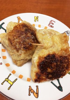 中からチーズトロッ♪餃子おいなりさん！-レシピのメイン写真