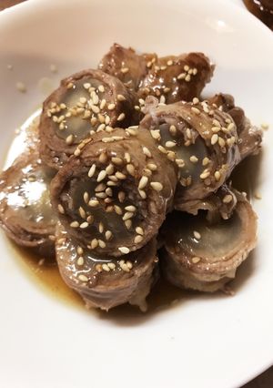 お弁当に牛バラ肉のごぼう巻き-レシピのメイン写真