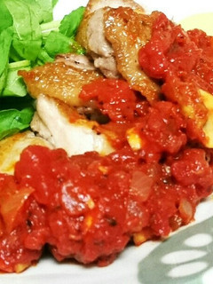 こんがりチキンのソテー♥トマトソースで☆-レシピのメイン写真
