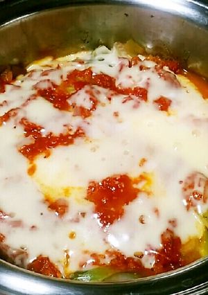 お餅と卵でトマトなフライパングラタン-レシピのメイン写真