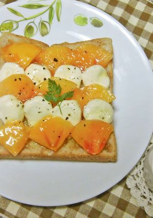 柿とクリームチーズのウェーブトースト-レシピのメイン写真
