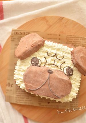 パグ☆いぬのかんたんチョコキャラケーキ-レシピのメイン写真