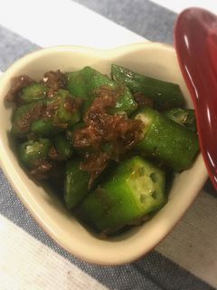 超簡単!時短料理!オクラの梅おかか和え-レシピのメイン写真
