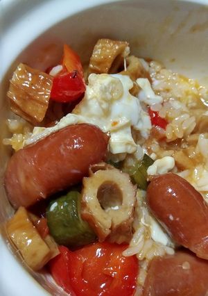 きゅうりとパプリカとウィンナー丼～ピリ辛-レシピのメイン写真