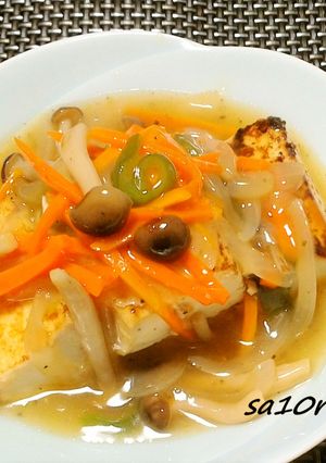 あったか！焼豆腐のたっぷり野菜あんかけ！-レシピのメイン写真