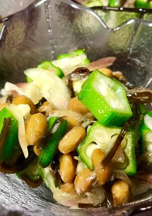 オクラ納豆茗荷塩昆布の和え物-レシピのメイン写真