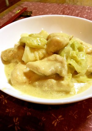 鶏胸肉とキャベツのカレークリーム煮-レシピのメイン写真