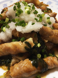 豆苗豚バラ巻き トロミポン酢炒め-レシピのメイン写真