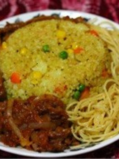カレーピラフと牛肉の赤ワイン煮込み1プレ-レシピのメイン写真