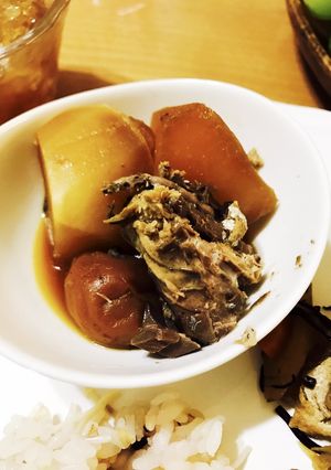鯖 大根 梅干し 鯖缶煮込み QC 簡単-レシピのメイン写真