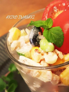 綺麗になれちゃう『蒟蒻米と雑穀のサラダ』-レシピのメイン写真