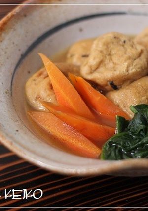 がんもどきとほうれん草、にんじんの煮物-レシピのメイン写真