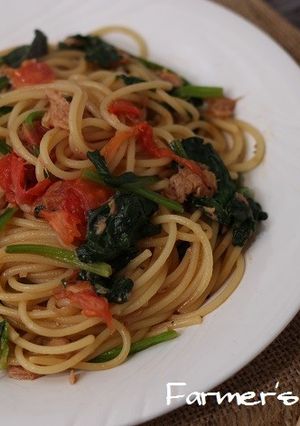 ほうれん草とトマトのツナスパゲティ-レシピのメイン写真