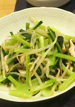 レンジのみ☆小松菜もやし椎茸ナムル-レシピのメイン写真