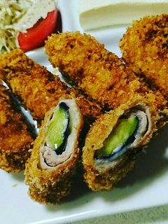 ナスとチーズの肉巻きフライ☆-レシピのメイン写真