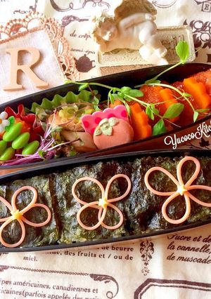 色素麺デコ★玄米海苔弁★ささみカツ甘だれ-レシピのメイン写真