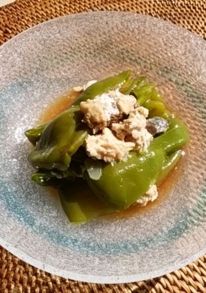 ピーマンとサバ缶のレンチン煮びたし風-レシピのメイン写真