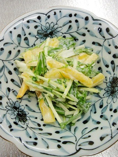 柿と水菜のヨーグルトサラダ-レシピのメイン写真