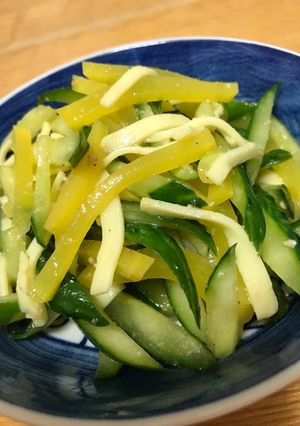 パリポリつまみサラダ☆たくあんキュウリ-レシピのメイン写真