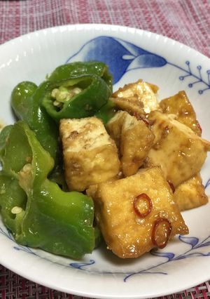 万願寺とうがらしと厚揚げのゴマ炒め-レシピのメイン写真