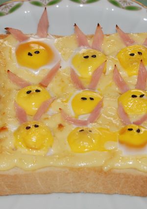 うずら卵のウサギとマヨの月見トースト♪-レシピのメイン写真