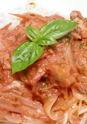 生トマトとバジルのスープパスタ-レシピのメイン写真