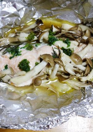 きのこと鮭のホイル焼き-レシピのメイン写真