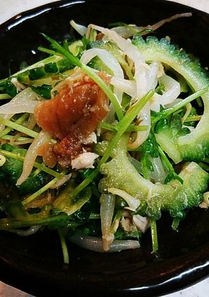 ゴーヤ&もやしの梅肉中華風簡単サラダ♥️-レシピのメイン写真
