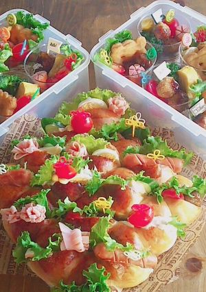 運動会 カラフル ちぎりぱんサンド-レシピのメイン写真