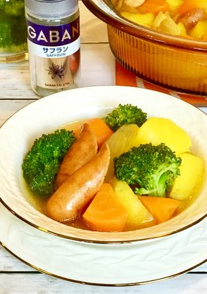 ごろごろ野菜とウインナーのサフランポトフ-レシピのメイン写真
