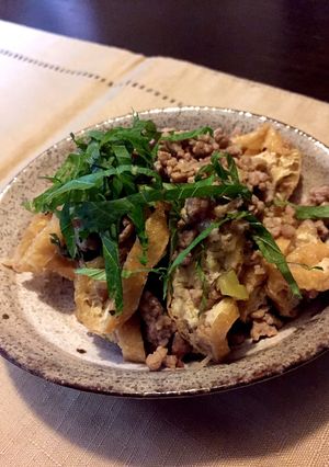 栃尾の油揚げと挽肉の生姜炒め-レシピのメイン写真