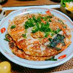 รูปของ 糖質制限☆もちもち豆腐のお好み焼き♪