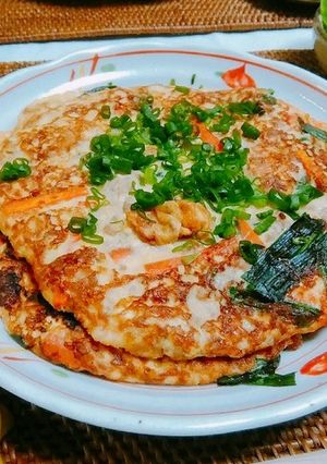 糖質制限☆もちもち豆腐のお好み焼き♪-レシピのメイン写真